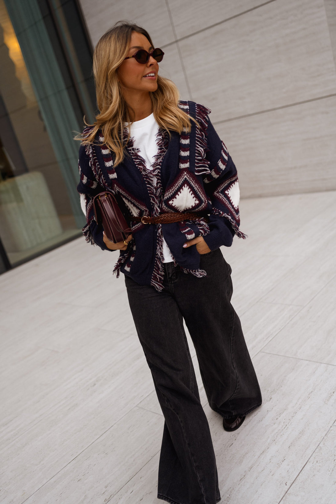 Gilet Leone - bleu à motifs